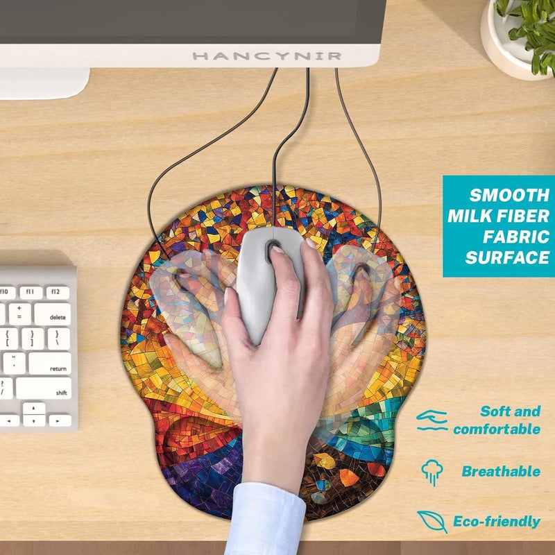 Hancynir Ergonomic Mouse Pad Wrist Support, Tree of Life Gel Mouse Pads with Wrist Rest, Computer Mousepad for Desk with Non-Slip PU Base, Comfortable Mouse Pad for Office Accessories Supplies Decor - Image 4